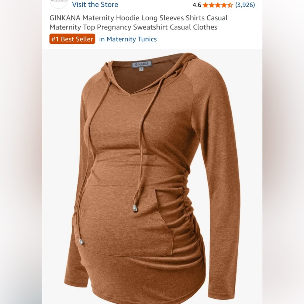 Women's Dark Orange Maternity Tunic
